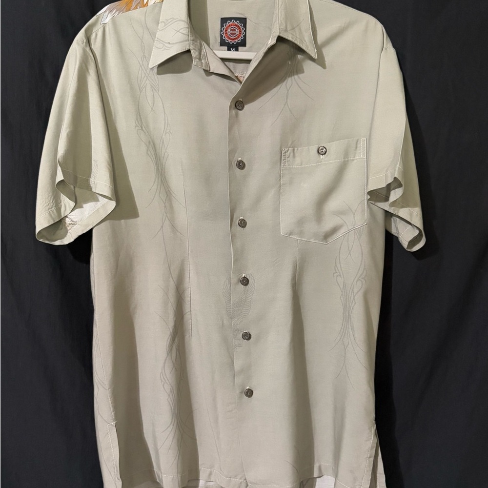 Harley-Davidson Tan Casual Button Down Shirt